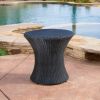 Townsgate Outdoor Brown Wicker Hourglass Side Table Black