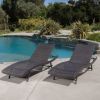 Eliana Outdoor Brown Wicker Adjustable Chaise Lounge Chair Set of 2