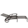 193*64.5*93cm Backrest Adjustable Courtyard Cast Aluminum Lying Bed Bronze