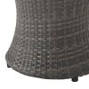 Townsgate Outdoor Brown Wicker Hourglass Side Table Gray