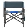 1-piece Padded Folding Outdoor Chair with Storage Pockets; Lightweight Oversized Directors Chair for indoor; Outdoor Camping; Picnics and Fishing; Blu