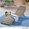 Lisbon Outdoor Wood Folding & Portable Chaise Lounge Grey Finish ( set of 1)