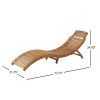 Lisbon Outdoor Wood Folding & Portable Chaise Lounge Brown Patina ( set of 1)