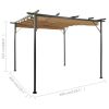 vidaXL Pergola with Retractable Roof Taupe 9.8'x9.8' Steel 0.6 oz/ftÂ¬â‰¤