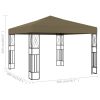 vidaXL Gazebo 118.1"x118.1" Taupe Fabric