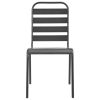 vidaXL Patio Chairs 4 pcs Slatted Design Steel Dark Gray