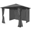 vidaXL Gazebo with Curtain Anthracite Aluminum 118.1" x 118.1"