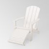 Outdoor Classic White Solid Wood Adirondack Chair Retractable Foldable (Set of 1)