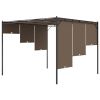 vidaXL Garden Gazebo with Side Curtain 9.8'x9.8'x7.4' Taupe