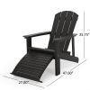 Outdoor Solid Black Classic Solid Wood Adirondack Lounge Chair (Set of 1)