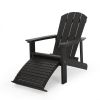 Outdoor Solid Black Classic Solid Wood Adirondack Lounge Chair (Set of 1)