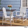 White outdoor ADIRONDACK solid wood lounge chair can be used as an outdoor dining chair (Set of 2)