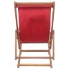 vidaXL Folding Beach Chair Fabric and Wooden Frame Red