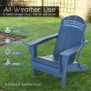 Folding Adirondack Chair, Fire Pit Chair,Patio Outdoor Chairs All-Weather Proof HDPE Resin for BBQ Beach Deck Garden Lawn Backyard-Navy Blue