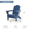 Folding Adirondack Chair, Fire Pit Chair,Patio Outdoor Chairs All-Weather Proof HDPE Resin for BBQ Beach Deck Garden Lawn Backyard-Navy Blue