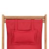 vidaXL Folding Beach Chair Fabric and Wooden Frame Red