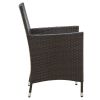 vidaXL Patio Chairs with Cushions 2 pcs Poly Rattan Brown