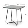 Doris Outdoor Modern 18" Steel Desk Side Table Gray