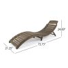 Lisbon Outdoor Wood Folding & Portable Chaise Lounge Grey Finish ( set of 1)