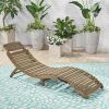 Lisbon Outdoor Wood Folding & Portable Chaise Lounge Grey Finish ( set of 1)