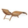 Lisbon Outdoor Wood Folding & Portable Chaise Lounge Brown Patina ( set of 1)