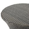 Townsgate Outdoor Brown Wicker Hourglass Side Table Gray