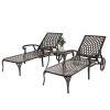 193*64.5*93cm Backrest Adjustable Courtyard Cast Aluminum Lying Bed Bronze