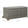 vidaXL Patio Storage Box Light Gray 47.2"x25.6"x24" Poly Rattan