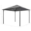 vidaXL Gazebo with Curtain Aluminum 9.8'x9.8' Black