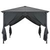 vidaXL Gazebo with Curtain Aluminum 9.8'x9.8' Black