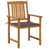 Patio Chairs with Cushions 2 pcs Solid Acacia Wood