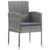 vidaXL Patio Chairs 4 pcs Poly Rattan Anthracite