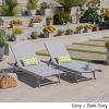 Holm Outdoor Gray Mesh Chaise Lounge with Aluminum Frame (set of 2)