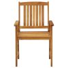 Patio Chairs with Cushions 2 pcs Solid Acacia Wood