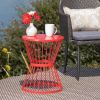 Fern Outdoor 16 Inch Iron Side Table Red