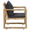 vidaXL Patio Chairs with Cushions 2 pcs Bamboo