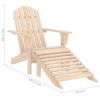 Patio Adirondack Chair with Ottoman Solid Fir Wood