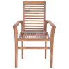 vidaXL Dining Chairs 2 pcs with Black Cushions Solid Teak Wood