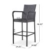 Stewart 30-Inch Outdoor Grey Wicker Barstool (Set of 2)