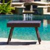 Akehurst Outdoor Brown Wicker Adjustable Folding Side Table