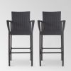 Stewart 30-Inch Outdoor Grey Wicker Barstool (Set of 2)