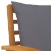 vidaXL Patio Chairs 2 pcs with Dark Gray Cushion Solid Acacia Wood