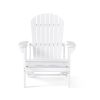 Adirondack Chair with Pull Out Footrest; Acacia Wood for Patio Deck Garden; Backyard Furniture; Easy to Install; White