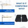 4 Pcs Heavy-Duty Cantilever Offset Patio Umbrella Stand Square Base Plate for Hanging Patio Umbrella