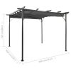 vidaXL Pergola with Retractable Roof Anthracite 9.8'x9.8' Steel 0.6 oz/ftÂ¬â‰¤