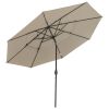 11Ft 3-Tiers Patio Umbrella Khaki