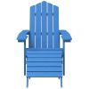 vidaXL Patio Adirondack Chairs 2 pcs with Footstools HDPE Aqua Blue