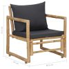 vidaXL Patio Chairs with Cushions 2 pcs Bamboo