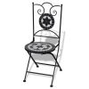 vidaXL Folding Bistro Chairs 2 pcs Ceramic Black and White