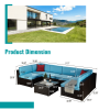 Outdoor Garden Patio Furniture 7-Piece  PE Rattan Wicker Sectional Cushioned Sofa Sets